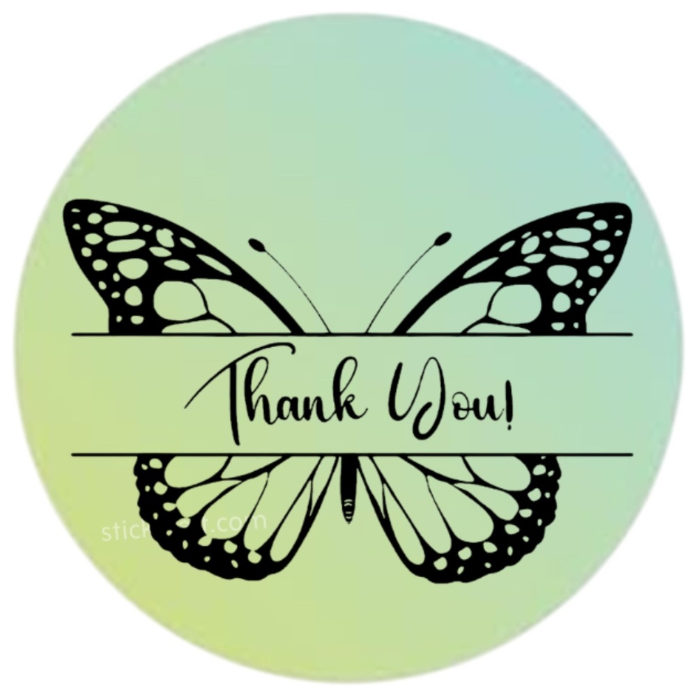 thank you sticker pink for business 2 inch round sticker - Picture 8 of 15